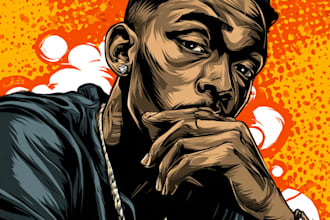 design cartoon cover art, single, mixtape or album cover
