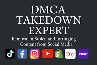 remove infringing copyrighted and stolen content under dmca