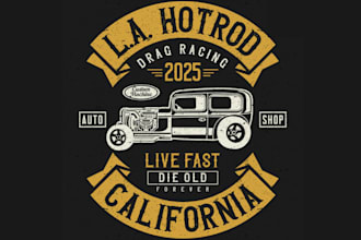make a racing t shirt logo with unlimited revision