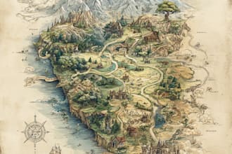 draw fantasy map illustration