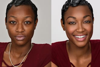 do high end photo retouching and skin smoothing in photoshop