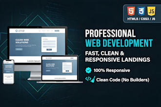 a professional responsive one page website or landing page