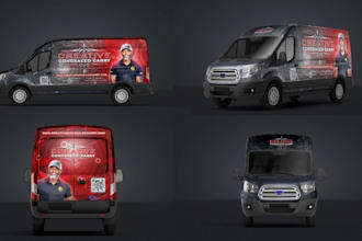design car wrap design, van wrap design, truck wrap design, pickup design