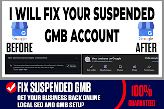 fix your suspended gmb account and do profile verification