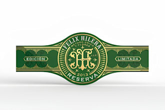 make modern cigar, bands, label, and cigar box logo design