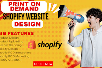 build pod shopify branded dropshipping shopify website