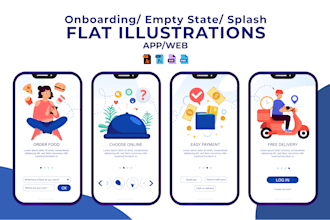 design onboarding and empty state illustrations for apps and websites