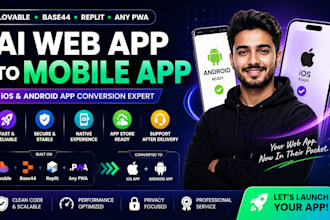 convert lovable base44 bolt replit v0 web app to ios android app using capacitor