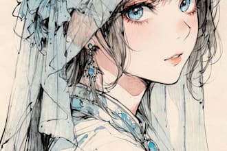 draw pencil sketch, watercolor, line art, drawing
