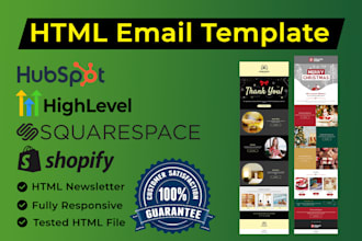 do hubspot, gohighlevel, squarespace and shopify email template newsletter