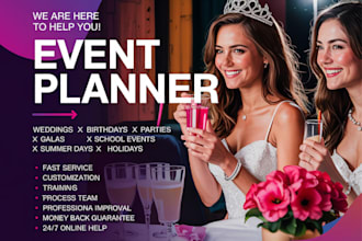 be your professional event planner for weddings and parties