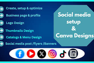 professtional social media setup and canva design