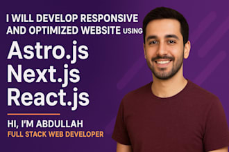 develop responsive, seo optimized website using astro js next js react js