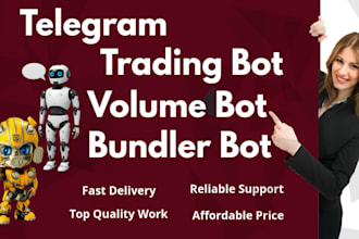 develop telegram bot, telegram bundler bot, telegram trading bot, volume bot
