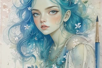 draw a watercolor house painting