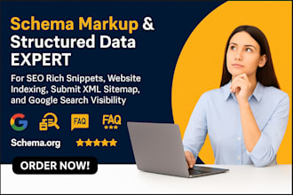 add schema markup and structured data for SEO rich snippets