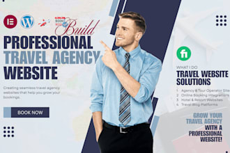 build a professional travel agency website in wordpress elementor