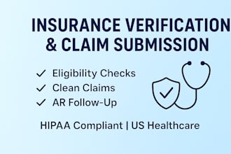 verify insurance eligibility and submit clean claims for US providers