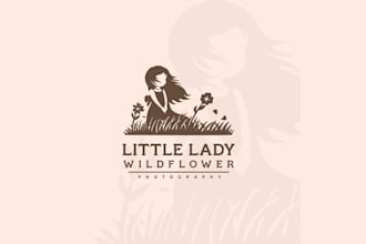 design looking art childhood portraiture company logo
