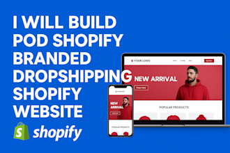 build pod shopify branded dropshipping shopify website