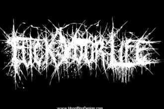 create a corpse like black metal logo for merch