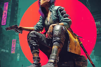desig futuristic scifi, mecha, and cyberpunk character art
