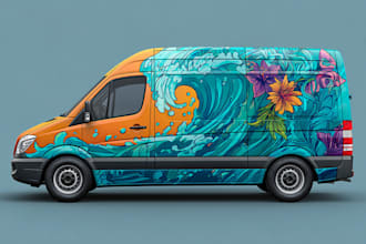 make awesome car wrap design, van wrap