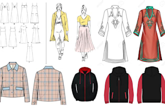 create professional fashion cad sketches, tech packs, and apparel designs