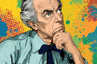 draw a retro pop art roy lichtenstein style