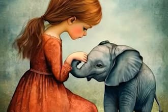 watercolor children book illustration