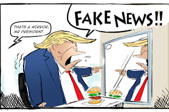 draw custom political and editorial cartoons