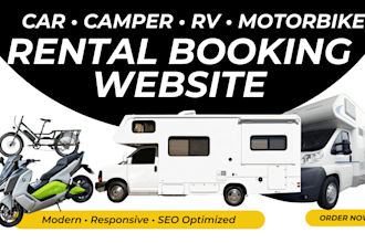 create a car rental, camper, rv, or motorbike rental booking website