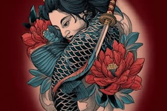 desing a tattoo in japanese style