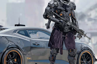 create scifi or cyberpunk character artwork