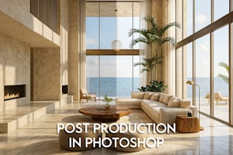 professional architectural render editing in photoshop
