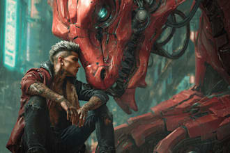 make a cyberpunk character art