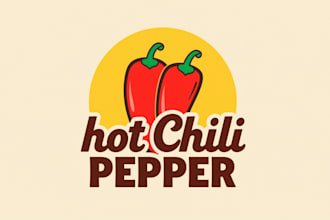design realistic chili pepper mascot logo with express delivery