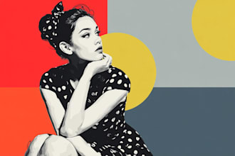 draw a professional pop art portrait