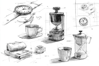 concept sketching arts about objects