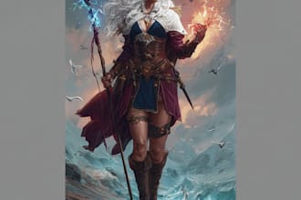 draw your warcraft or fantasy oc character for printing
