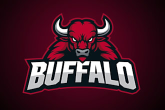 make different aggressive buffalo esports mascot logo with express delivery