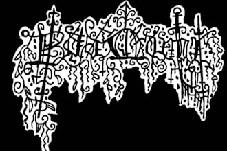 make a cold and raw black metal logo