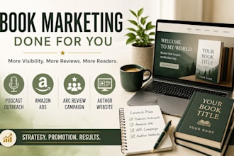 do book podcast outreach, amazon ads, arc review campaign, authors website