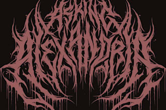 create a sharp and chaotic deathcore logo