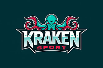 design outstanding kraken sport mascot logo  with unlimited revision