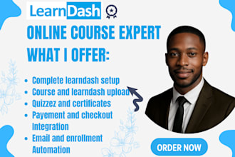 build a professional learndash online course website that sells