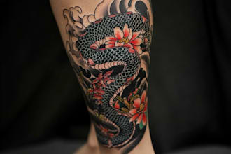 create unique realism tattoo design with my style