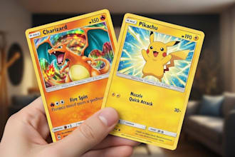 do custom  card game illustration, pokémon trading card game, card box