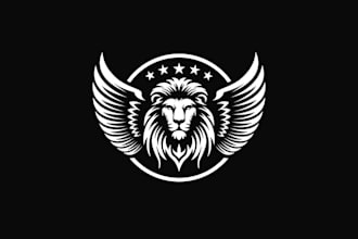 design lion head eagle wings logo