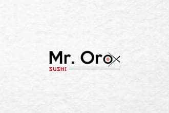 create a modern custom unique sushi food restaurant logo design